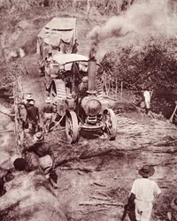 La travesía terrestre de los Mimis hacia el lago Tanganica, ilustración de The Illustrated War News, 31 de enero de 1917